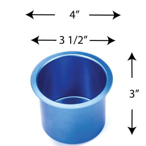 Aluminum Cup Holder Vivid Blue Jumbo for Poker or Blackjack Table