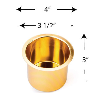 Aluminum Cup Holder Vivid Gold Jumbo for Poker or Blackjack Table