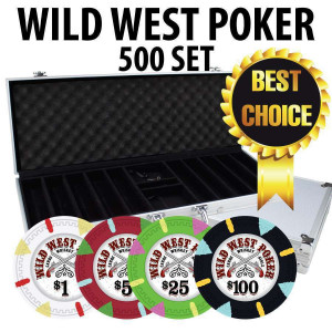 Wild West 500 Poker Chips W/ Aluminum Case