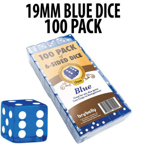 PACK OF 100 Bulk Casino 19mm Blue Dice 