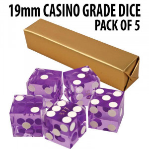 New Purple 19mm Grade A Precision Dice w/Matching Serial #s PACK OF 5