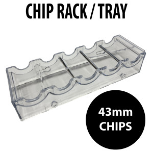 43mm Poker Chip Acrylic Tray – 100 Chip Capacity, Interlocking Design