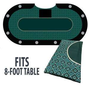 Dye Sublimation Casino Poker Table Cloth - MEGA GREEN Design for 8 x 4 foot table 