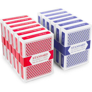 120 Brybelly Playing Cards, Wide-Size, Regular Index Playing Cards  Mix Red and Blue