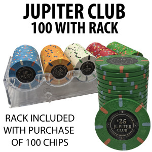 Jupiter Club 43mm 100 $25 chips with free rack  