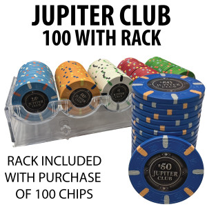 Jupiter Club 43mm 100 $50 chips with free rack  