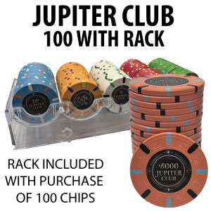 Jupiter Club 43mm 100 $5,000 chips with free rack  