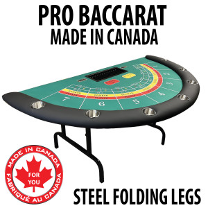 Pro Series Mini Baccarat Table : 7 Player with Steel Folding Legs