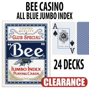 24-Deck Bee Jumbo Index Playing Cards – Blue Back Closeout