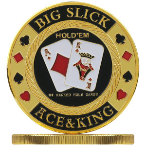 Poker Protector Card Guard Cover in Capsule :  Big Slick Gold 
