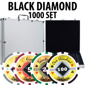 Black Diamond Poker Chips 1000 W/ Aluminum Case 