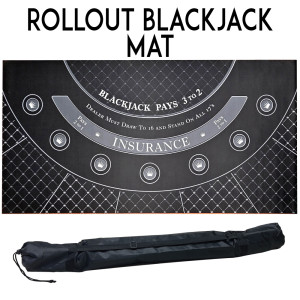 Roll Out Rubber Foam Table Top - Green BlackJack
