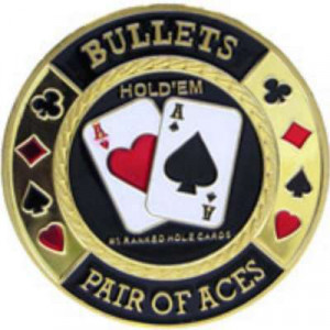 Poker Protector Card Guard Cover in Capsule :  Bullets Gold