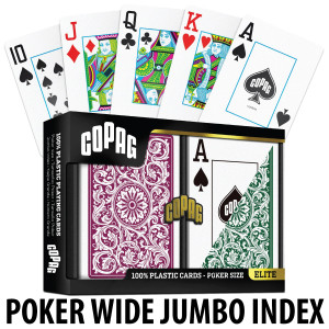 Copag Playing Cards Elite Poker Green/Burgundy Jumbo Index