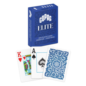Copag Elite 100% Plastic Playing Cards – Poker Size Jumbo Index Blue (Single Deck)