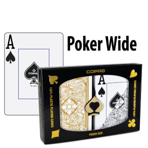 Black 2 units COPAG Plastic Playing Card Poker Regular Gold 4 decks 