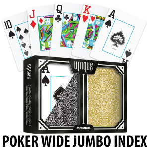 Copag Playing Cards Unique Design Poker Black/Gold Jumbo Index