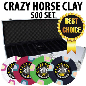 Crazy Horse 500 Poker Chips W/ Aluminum Case