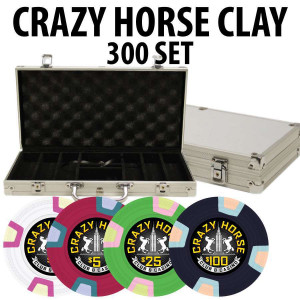 Crazy Horse 300 Poker Chips W/ Aluminum Case