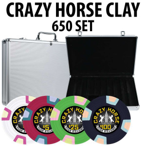 Crazy Horse 650 Poker Chips W/ Aluminum Case