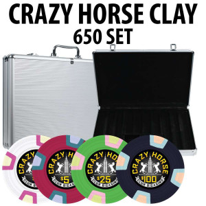 Crazy Horse 650 Poker Chips W/ Aluminum Case