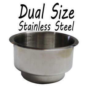 Stainless Steel Dual size Cup Holder for Poker or Blackjack Table