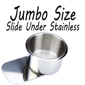 Stainless Steel Slide Under Cup holder Jumbo for Poker or Blackjack Table