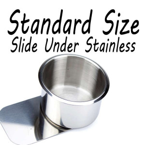 Stainless Steel Slide Under Cup holder for Poker or Blackjack Table Standard Size