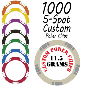 5 Spot 11.5g Custom Chips : 1000 chips