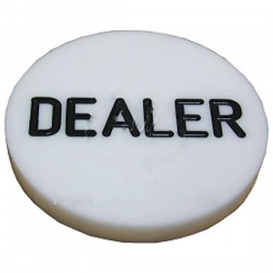 White Plastic Dealer Button