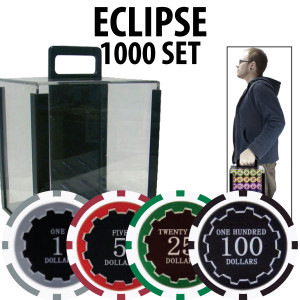Eclipse Poker Chips 1000 W/ Acrylic Carrier with Racks