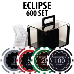 Eclipse Poker Chips 600 W/ Acrylic Carrier and Racks