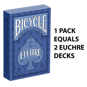 Bicycle Playing Cards EUCHRE Plastic Coated Cards 1 Pack 2 Euchre Decks Black & Blue