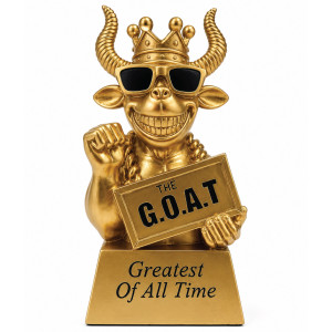 10-Inch G.O.A.T. Trophy – Handmade Gold Greatest of All Time Award for Poker Tournament Champs, Fantasy Football Champions.