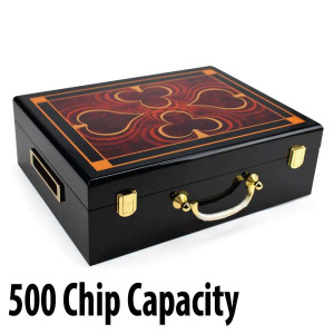 500 capacity : Hi-Gloss Wooden Poker Casino Chip Case