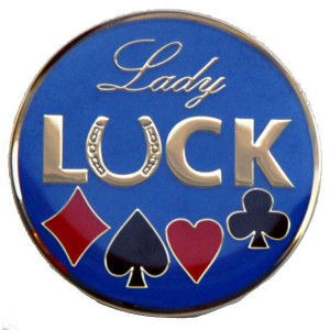 Poker Protector Card Guard Cover : Lady Luck Blue