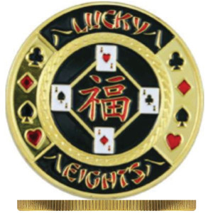 Poker Protector Card Guard Cover in Capsule :  Lucky Eights Gold