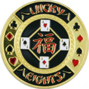 Poker Protector Card Guard Cover in Capsule :  Lucky Eights Gold