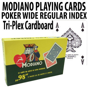 Modiano Playing Cards Ramino Tri-Plex Cardboard Wide Regular Index 