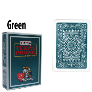 Modiano Texas Holdem Poker Wide Jumbo Index - Single Deck Dark Green