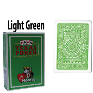 Modiano Texas Holdem Poker Wide Jumbo Index - Single Deck Light Green