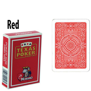 Modiano Texas Holdem Poker Wide Jumbo Index - Single Deck Red