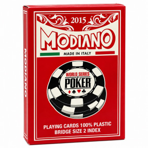Modiano 2015 WSOP 100% Plastic Playing Cards – Red Bridge Size