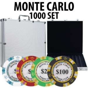 Monte Carlo 1000 Poker Chip Set with Aluminum Case