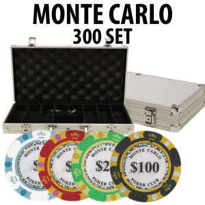 Monte Carlo 300 Poker Chip Set with Aluminum Case