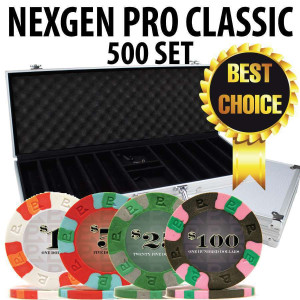 Nexgen Pro Classic Poker Chips 500 W / Aluminum Case 