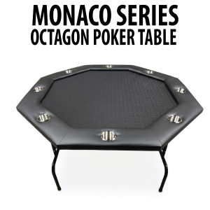 8-Player Octagon Poker Table  48” Folding Poker Table with Black Speed Cloth