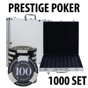 Prestige Poker Chips 1000 Chip Set with Aluminum Case