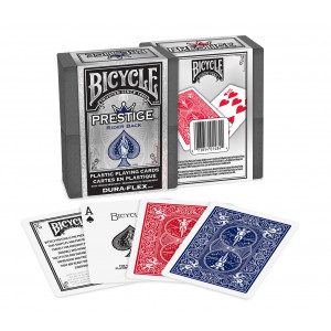 100% Plastic Bicycle Prestige Playing Cards 2 Decks Red & Blue