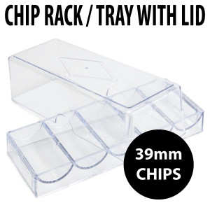 100 capacity : Casino Poker Chip Acrylic Chip Tray W/Lid : Holds 100 chips